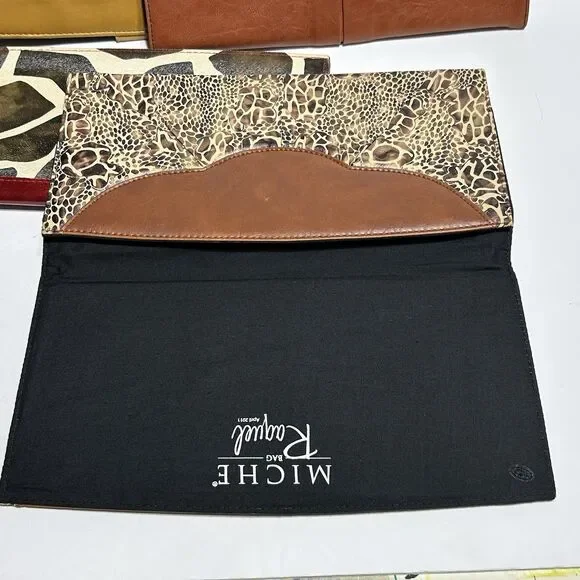 Lot of 5 MICHE Purse Shells Multicolor Red Mustard Yellow, Brown Animal Print - Picture 6 of 16